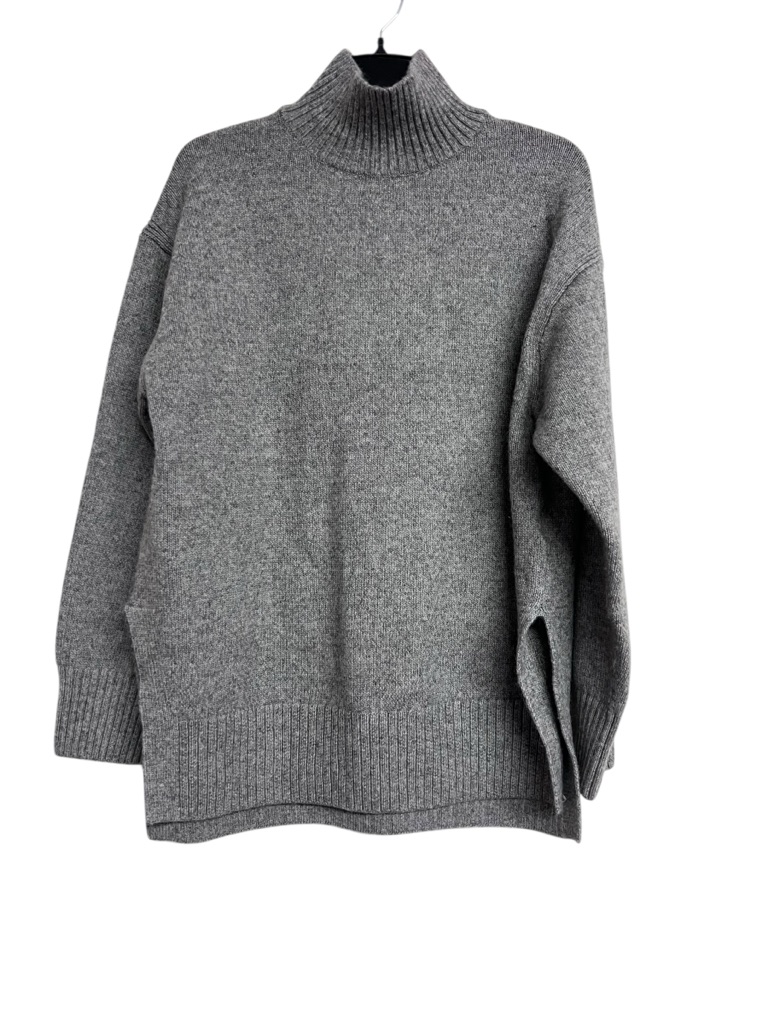 H&M Wool Blend Turtleneck Long Sleeve Grey Sweater Medium Minimalist
